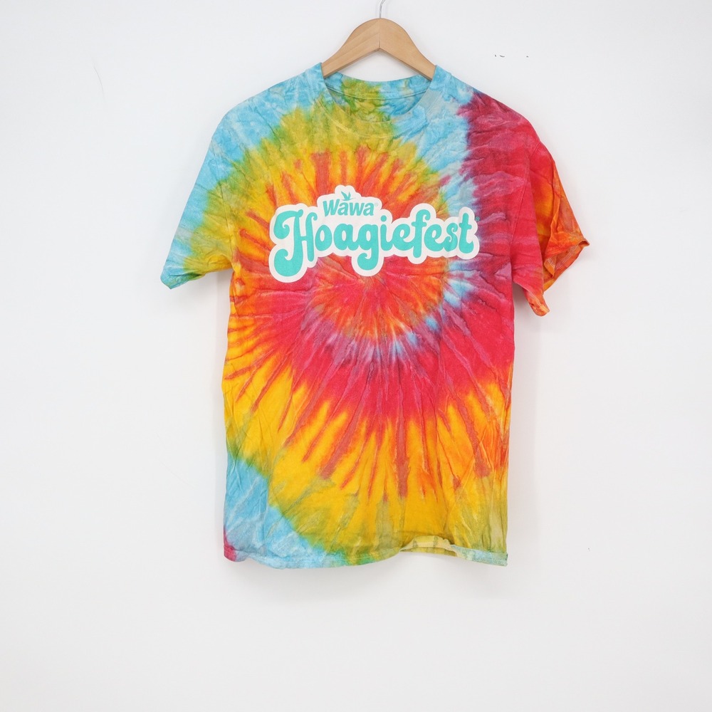 Wawa T-Shirt Unisex S Hoagiefest Tie-Dye Narwhal Graphic Multicolor Excellent